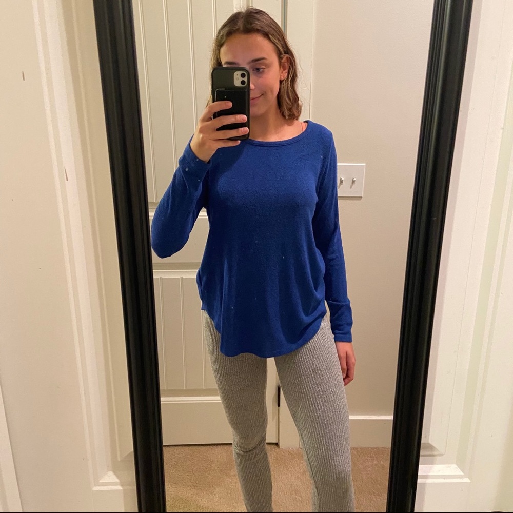 Blue Long-Sleeved Sweater